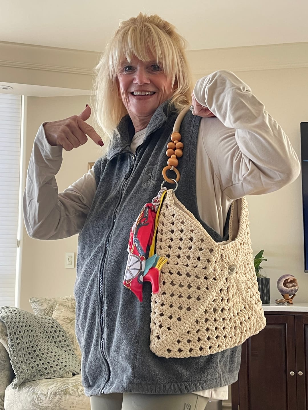 Customer photo review of Sunny Holiday shoulder bag crochet kit