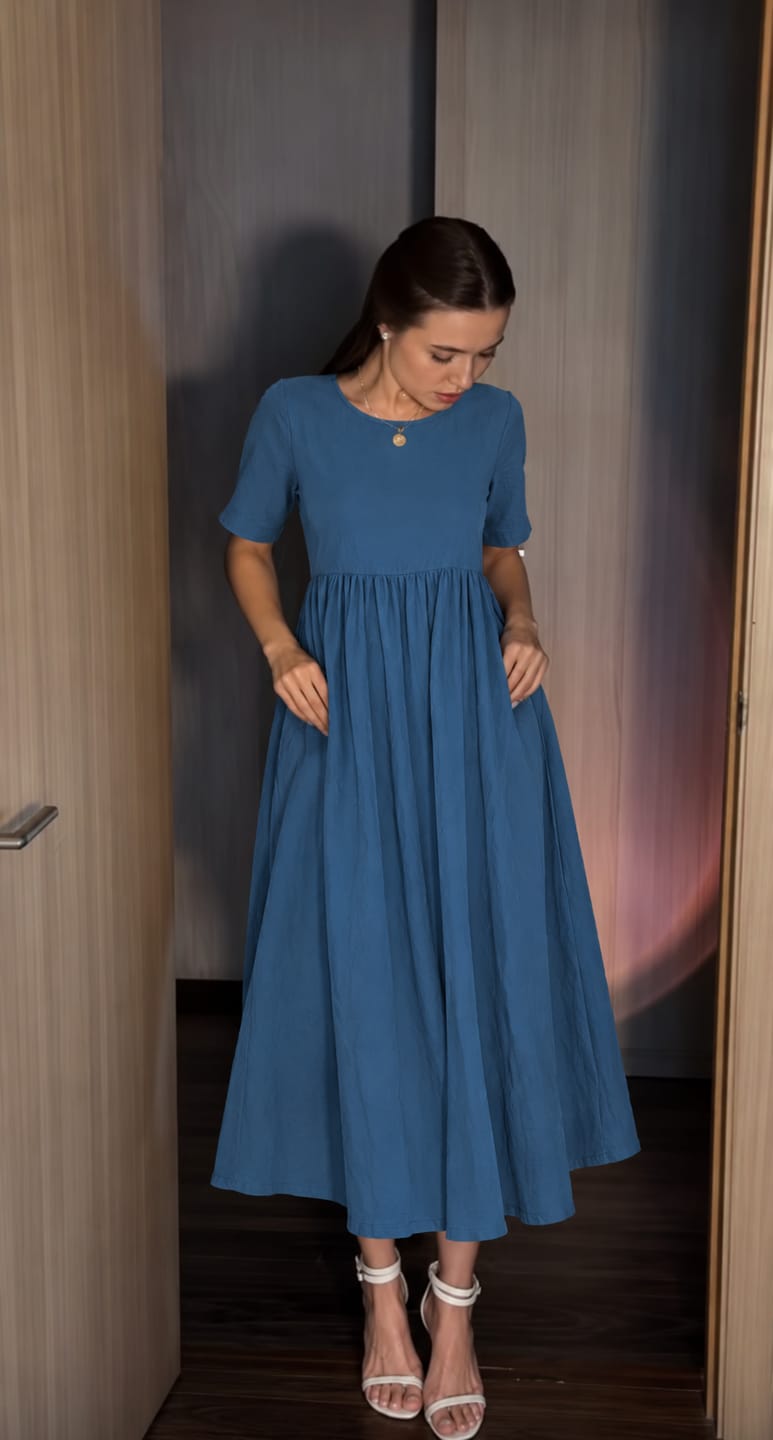 Customer photo review of Vestido Tubo Plisado Fruncido sin Tirantes