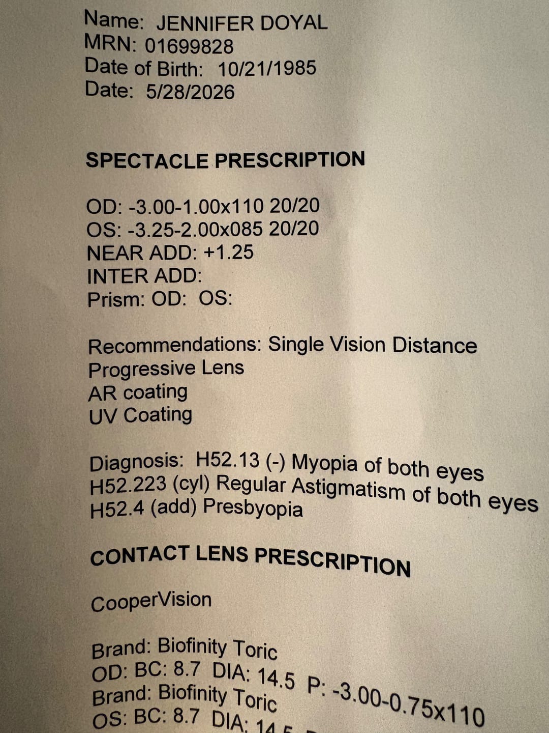Customer photo review of Elissa Eyeglasses
