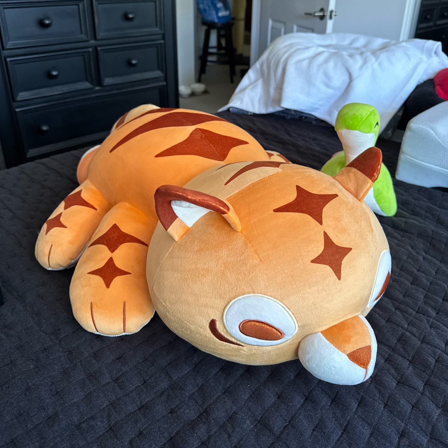 Customer photo review of GIANT 4LB Weighted Multi-Tiger Plush