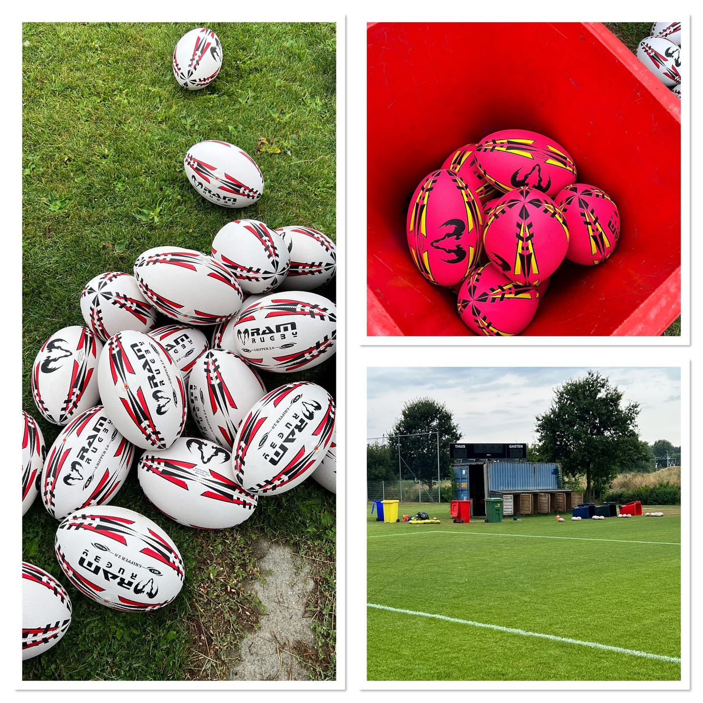 Customer photo review of Ram Rugby Gripper 2.0 Pro Trainer Rugby Ball Bundle 30 Balls 2 Bags