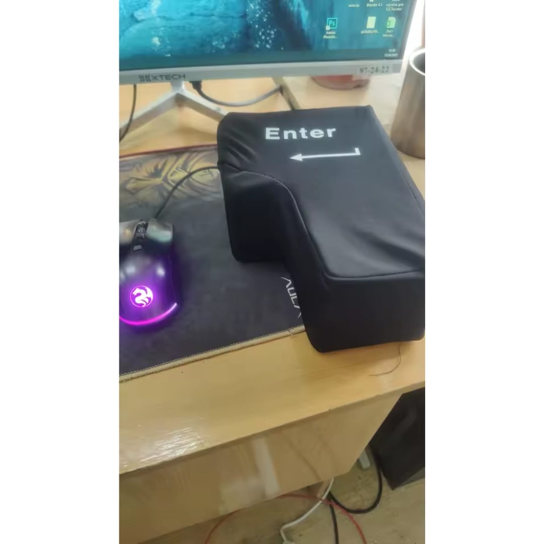 Customer photo review of Punch Ouch - Big Enter Button