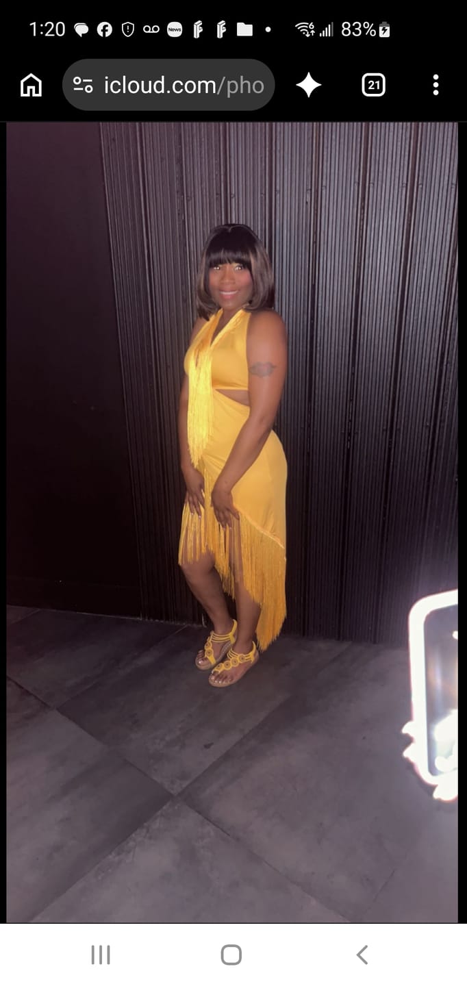 Customer photo review of Marbella Yellow Draped Maxi Dress