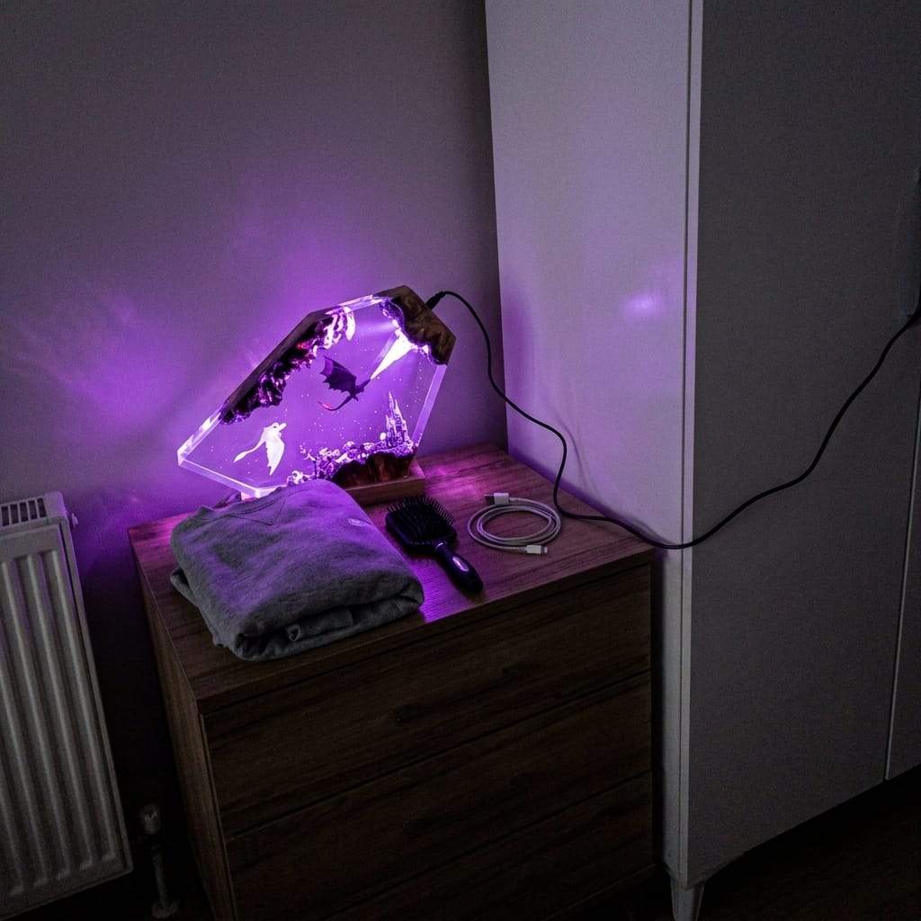 Customer photo review of Dragon Glow - El Yapımı LED Reçine Gece Lambası