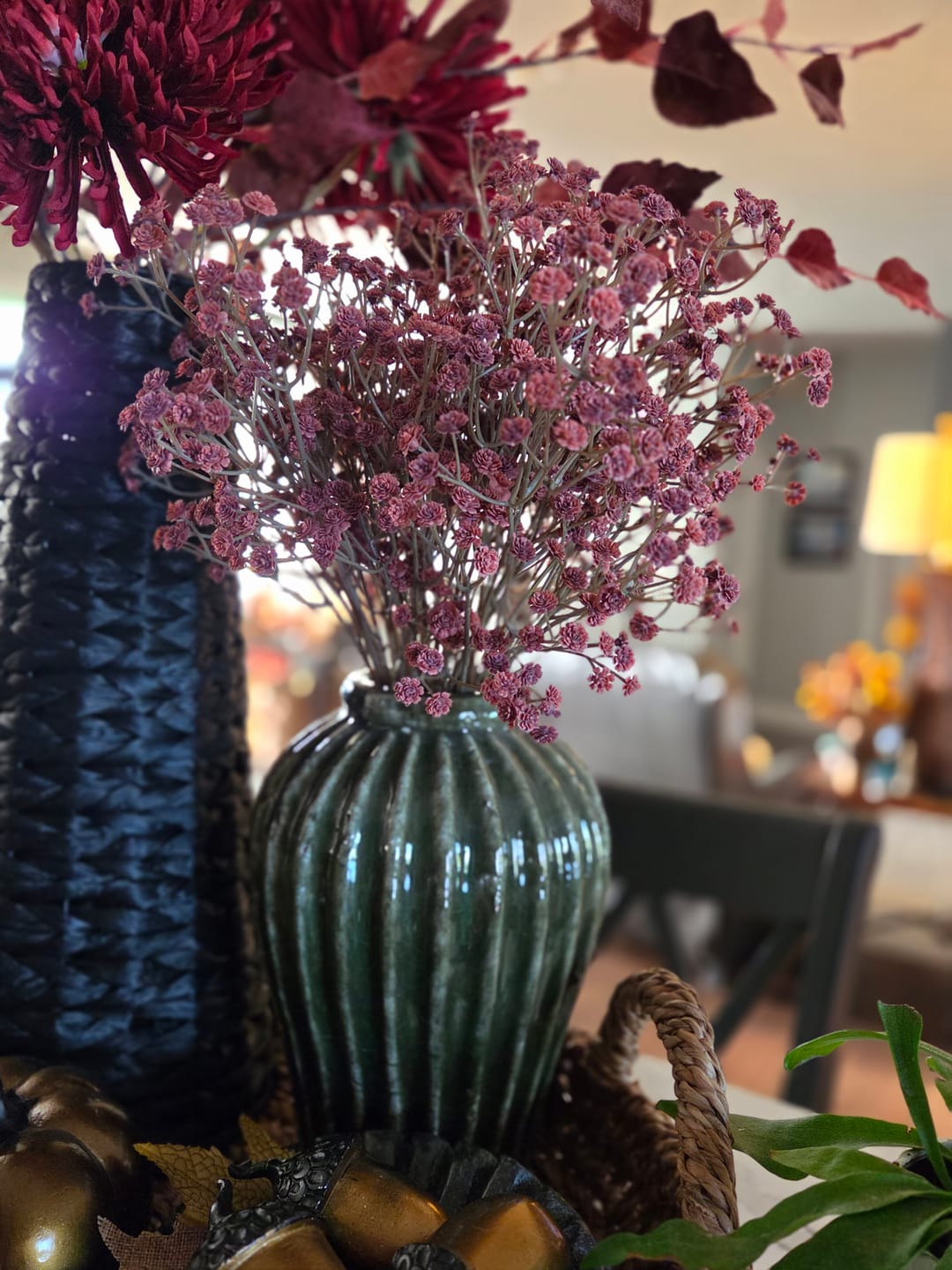 Customer photo review of Real Touch Autumn Rose Baby’s Breath Bunch
