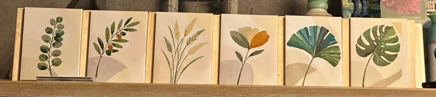 Customer photo review of 6 Mini-Gemälde | Botanisches Set