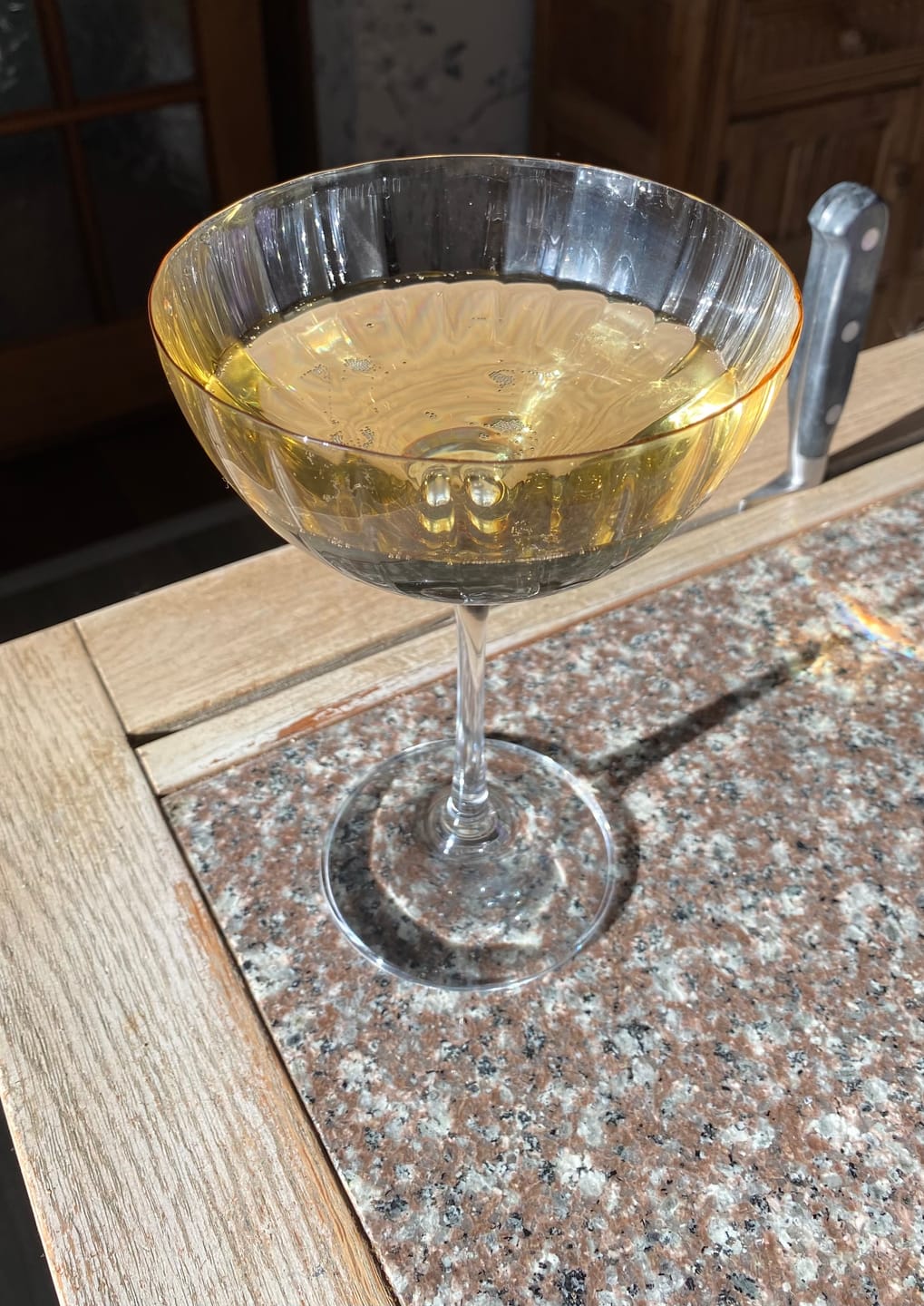 Customer photo review of Galway Crystal Erne Cocktail/Champagne Saucer Set of 2 in Amber
