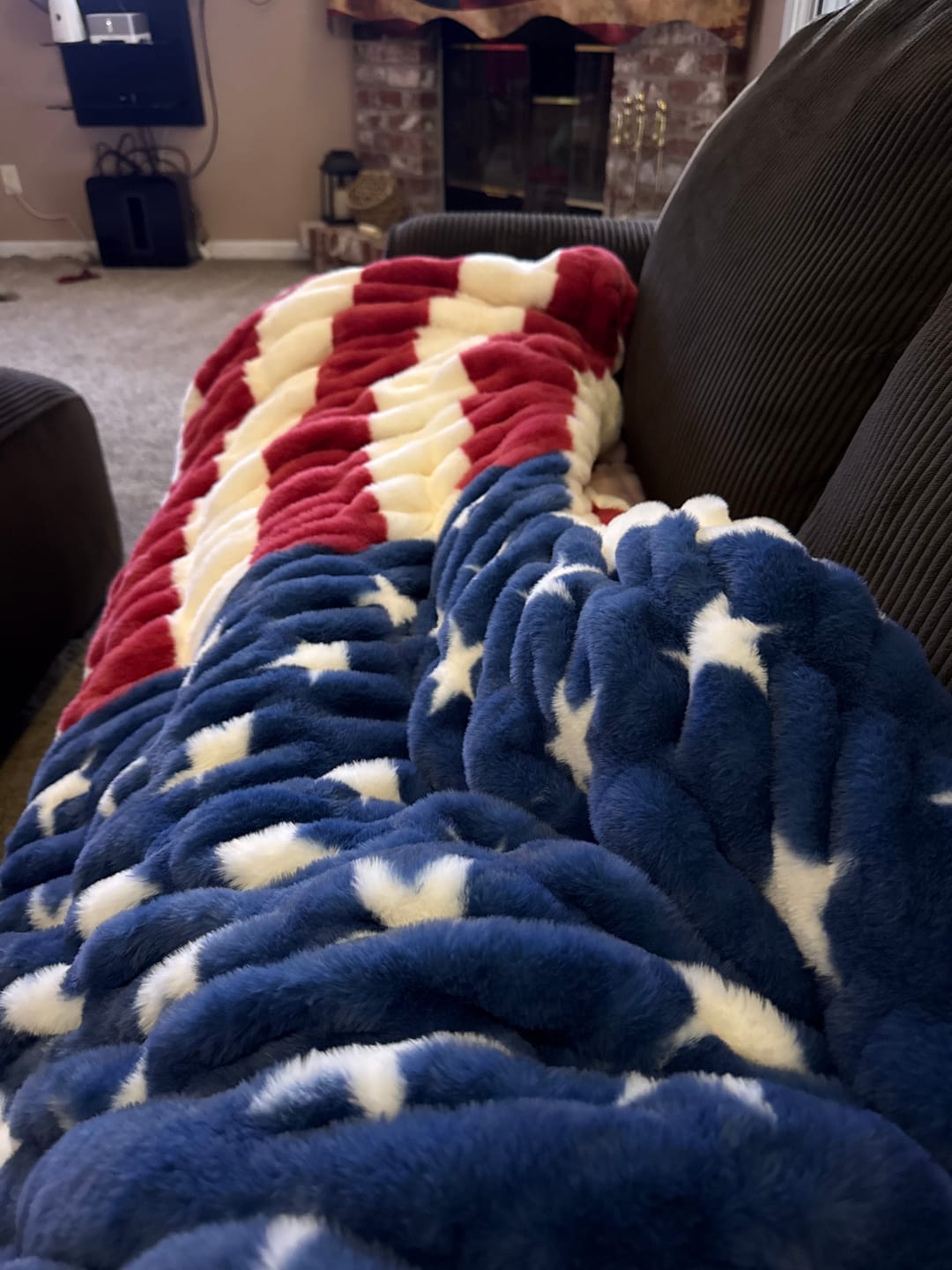 Customer photo review of Hugs Flag Blanket