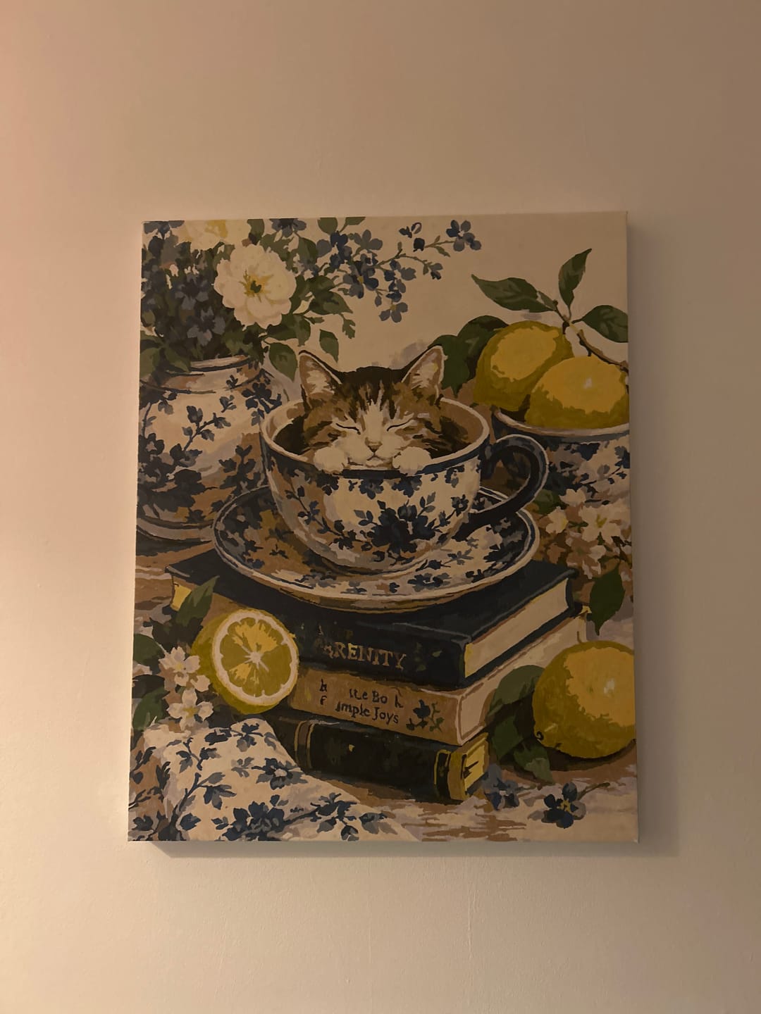 Customer photo review of Tea Time Whiskers | Paint by Number