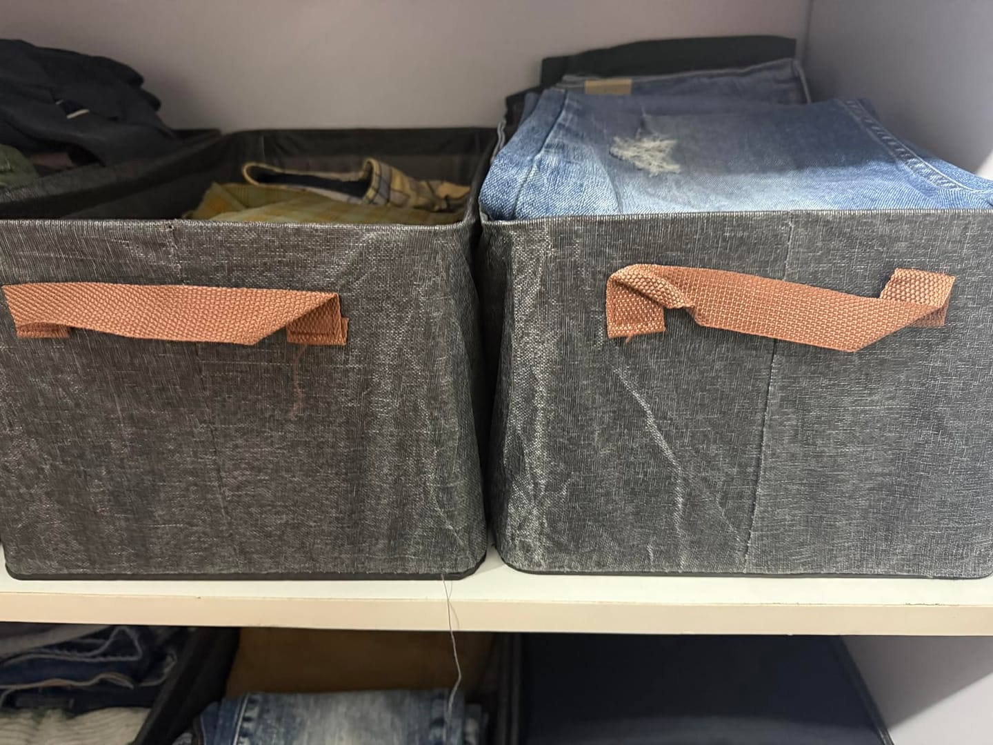 Customer photo review of Space Saving Foldable Wardrobe Storage Organizer