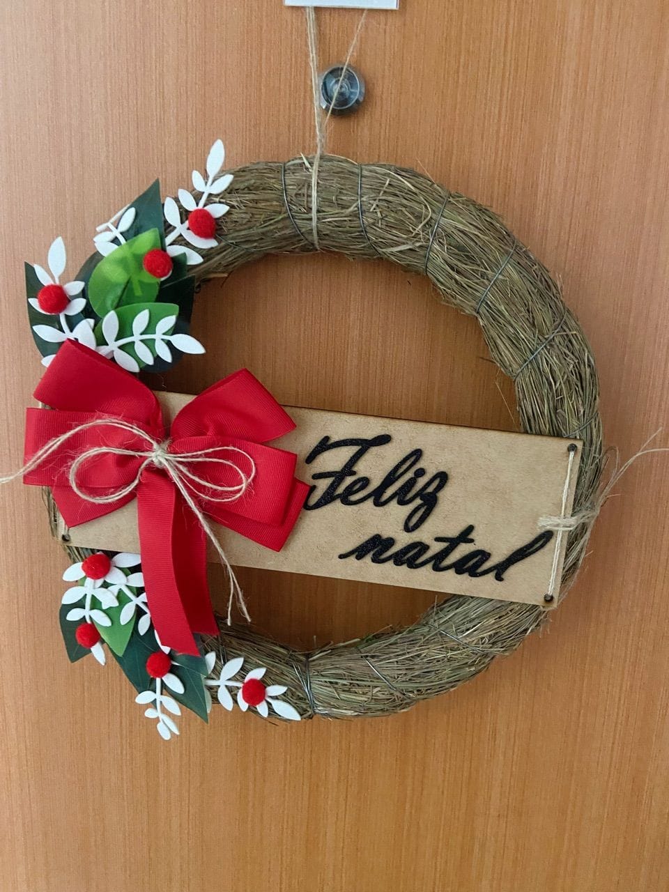 Customer photo review of Guirlanda de Natal Luxo Decorada 30cm para Porta