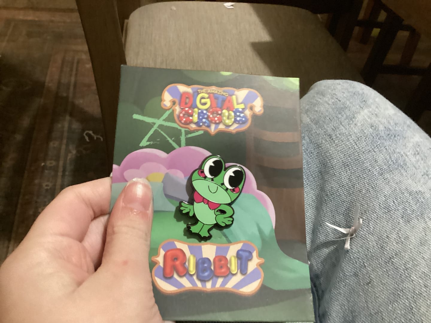 Customer photo review of Ribbit Enamel Pin