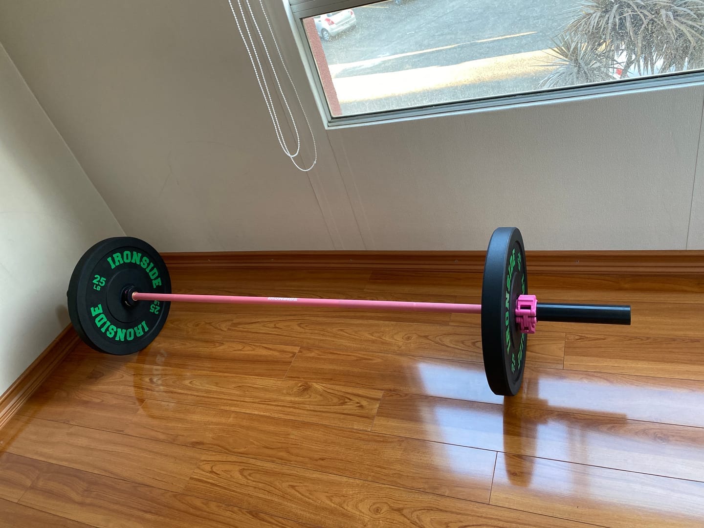 Customer photo review of Olympic Barbell & Plate Set - Phoenix Pink 35 lb + 260 lb - IRONSIDE