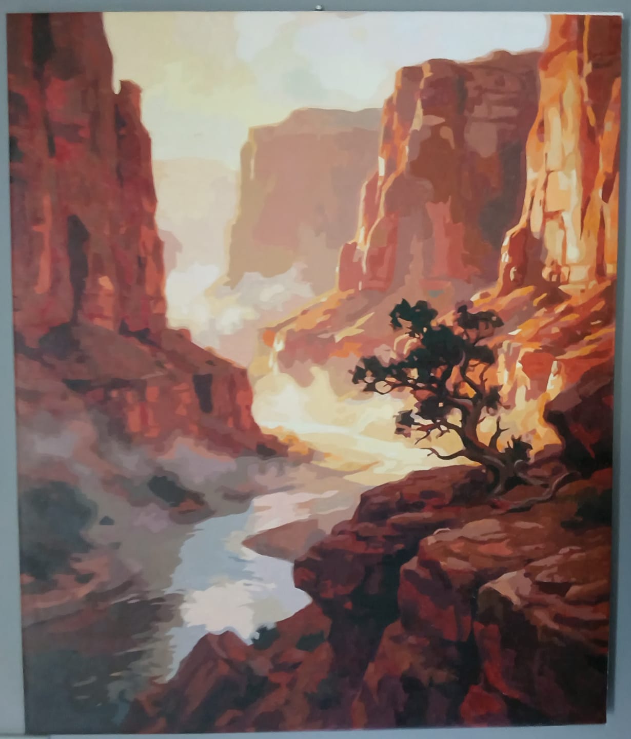 Customer photo review of Canyon River Golden Hour Mist (80 Color Paint by Numbers)