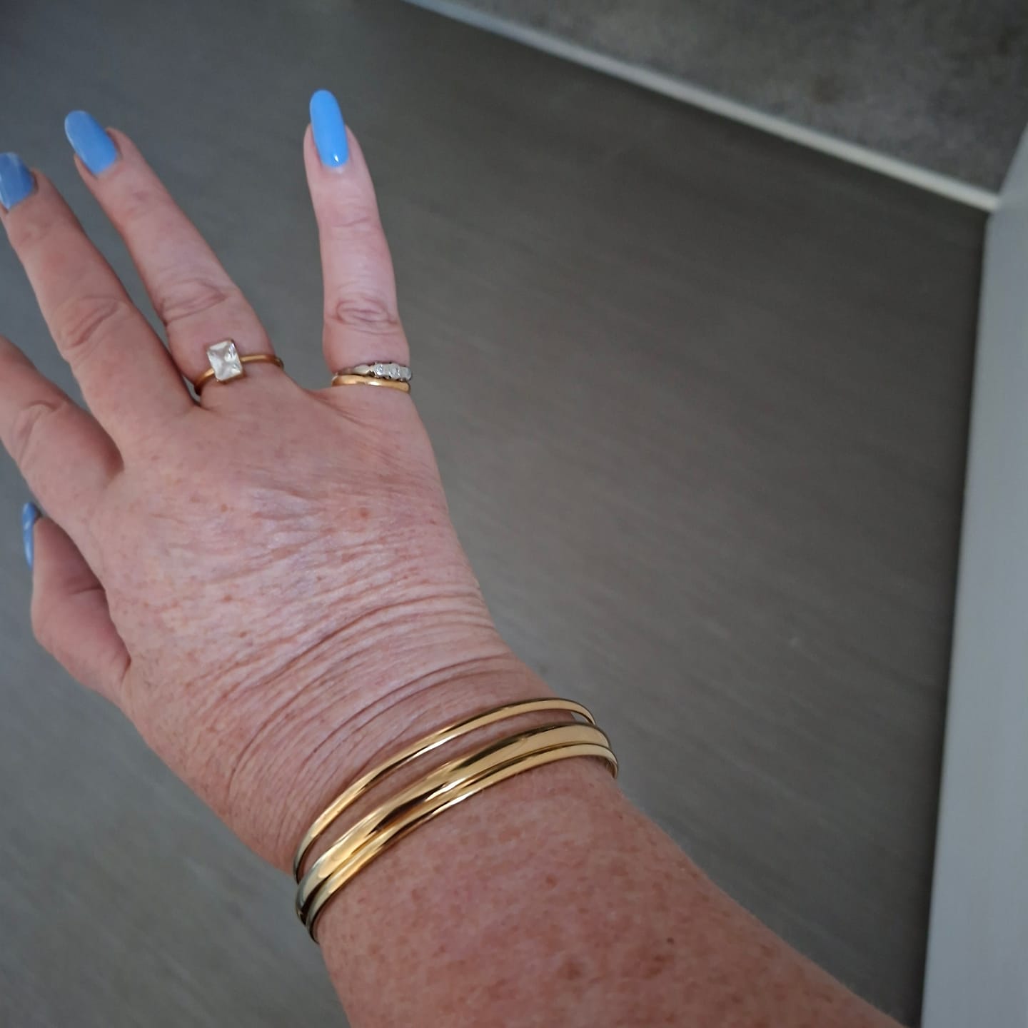 Customer photo review of Classic Chunky Gold Bangle