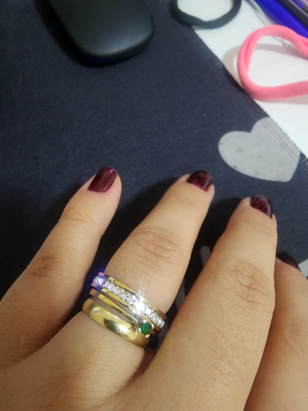 Customer photo review of Anel Brilhante Banhado em Ouro 18K
