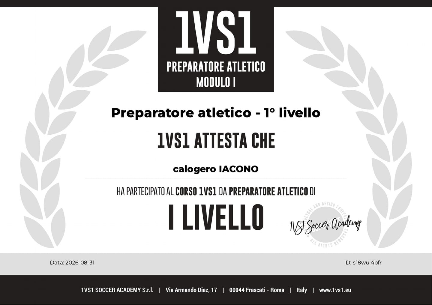 Customer photo review of Preparatore atletico - Percorso completo con diploma EPS CONI