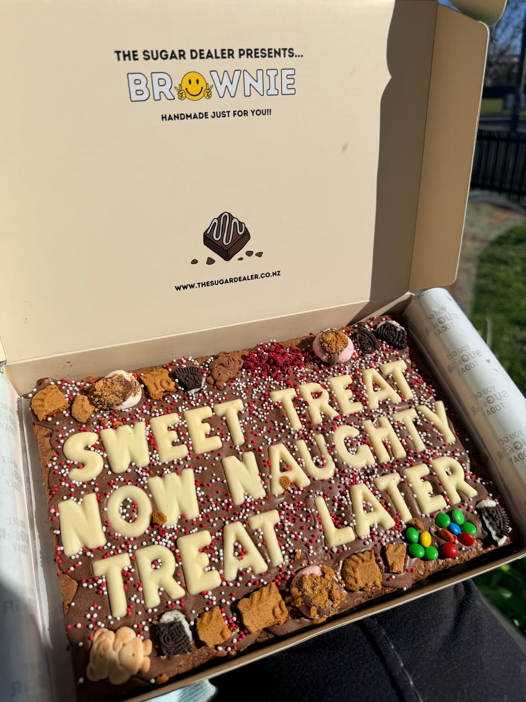 Customer photo review of Mega custom message loaded brownie