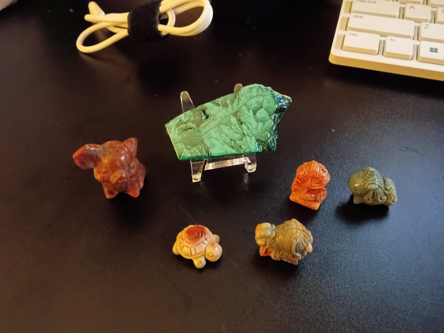 Customer photo review of Natural Crystal Alashan Agate Turtle Carving