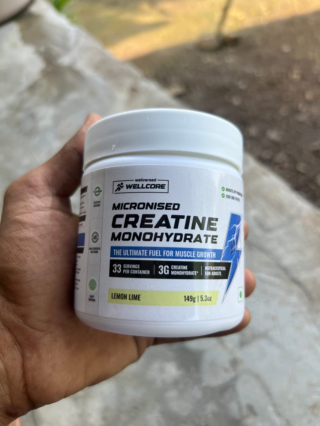 Customer photo review of Wellcore - Pure Micronised Creatine Monohydrate | Lemon Lime (149g, 33 servings)