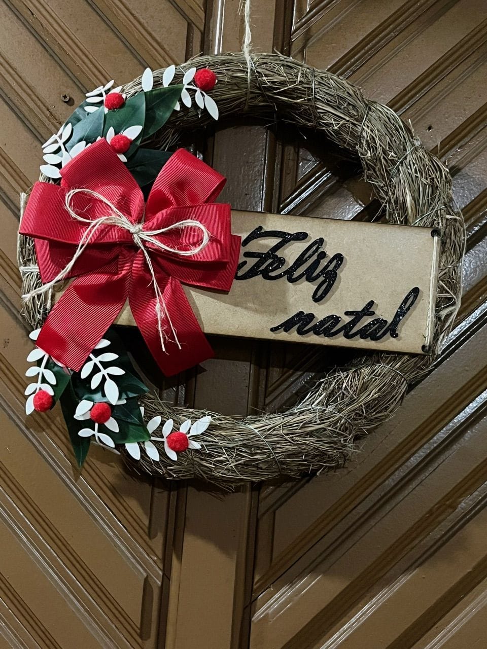 Customer photo review of Guirlanda de Natal Luxo Decorada 30cm para Porta