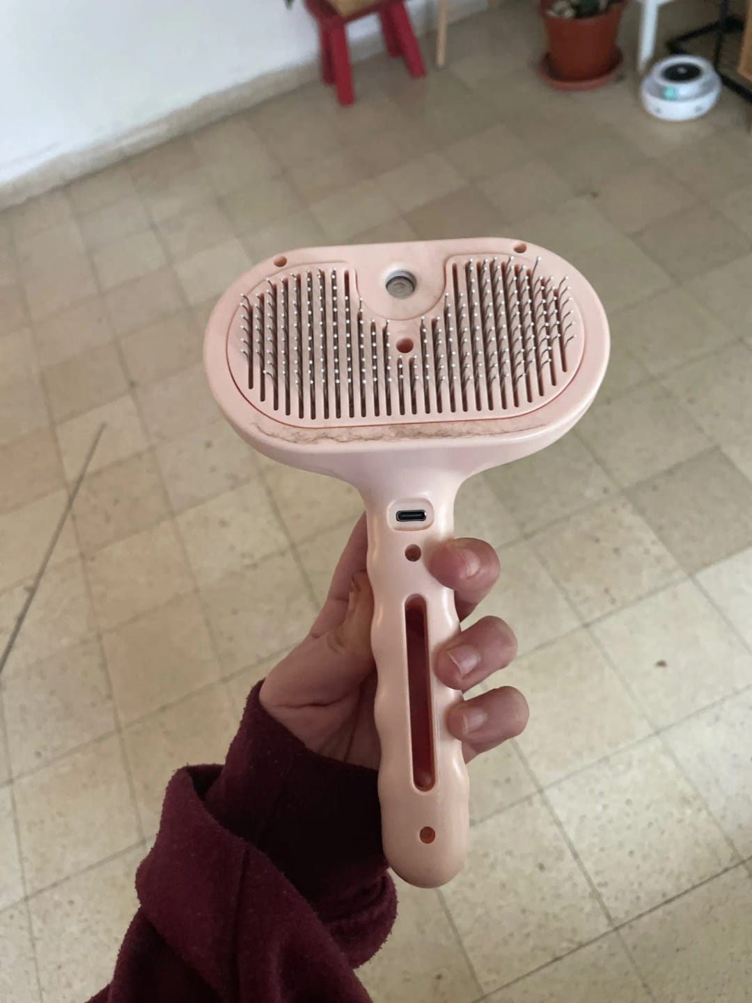 Customer photo review of Premium pet brush with steam function