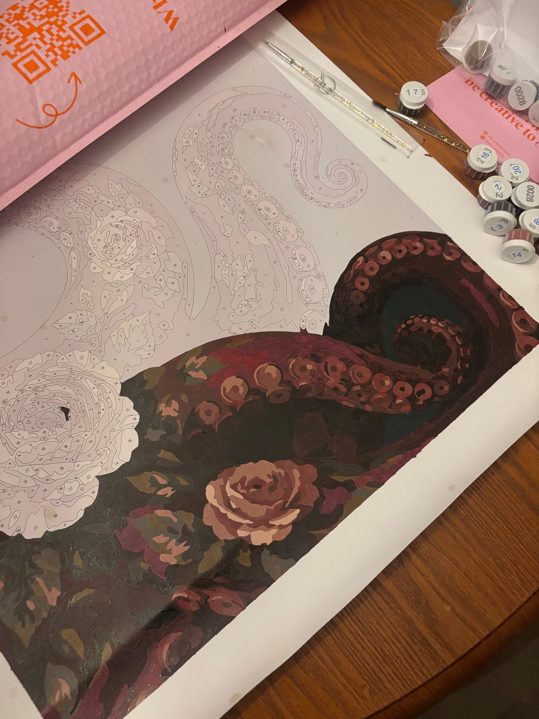 Customer photo review of The Blooming Kraken | Paint by Number