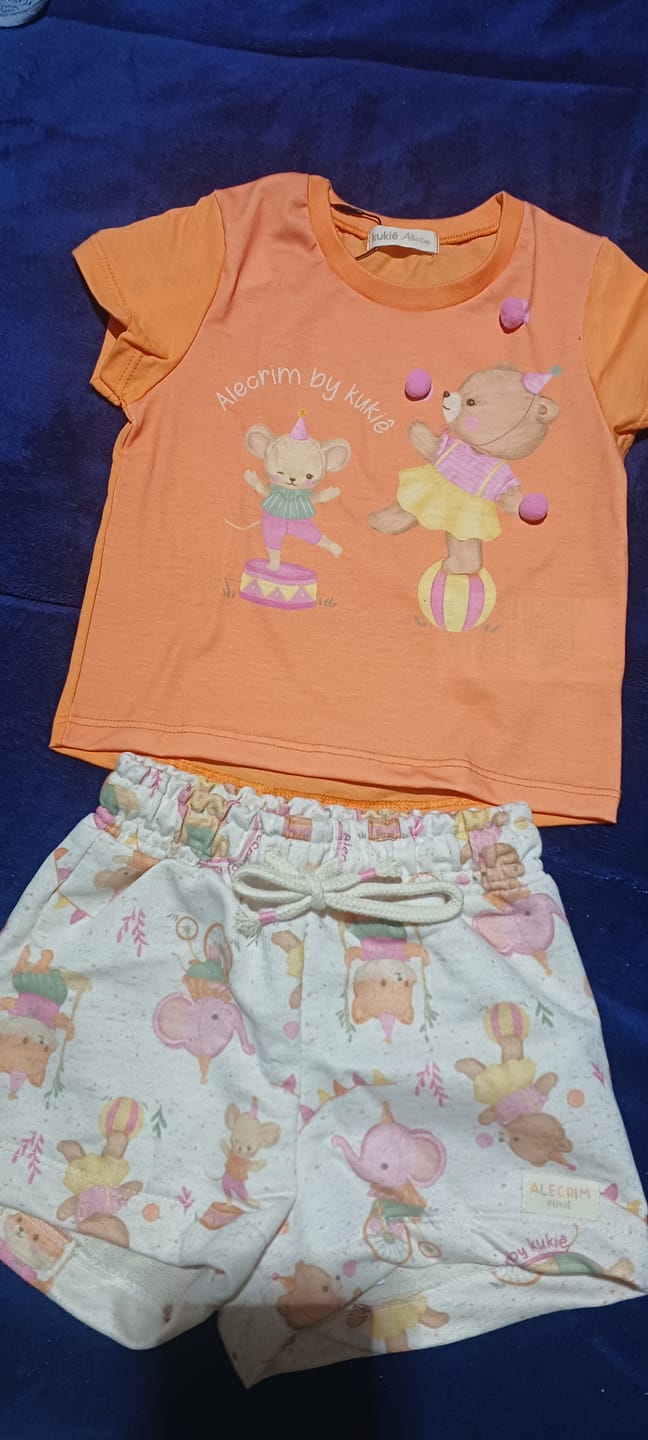 Customer photo review of Conjunto de Blusa em Meia Malha e Shorts em Moletom sem Pelúcia  95555 Kukiê Infantil Menina