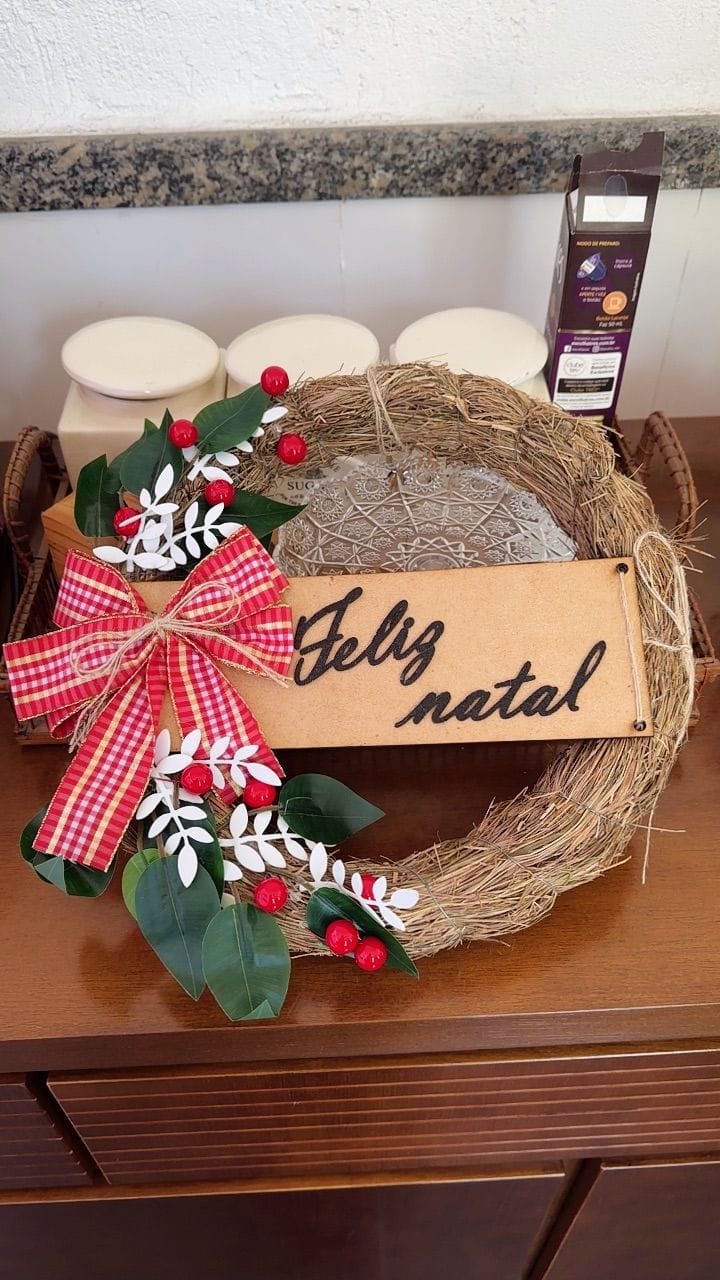 Customer photo review of Guirlanda de Natal Luxo Decorada 30cm para Porta