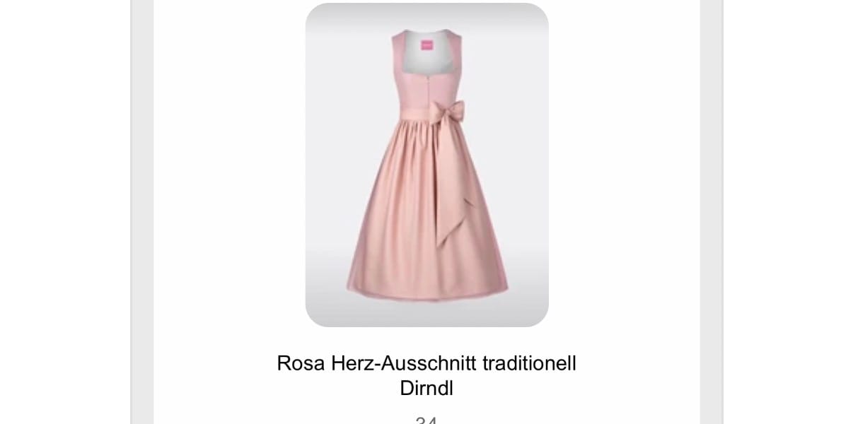 Customer photo review of Rosa Herz-Ausschnitt traditionell Dirndl