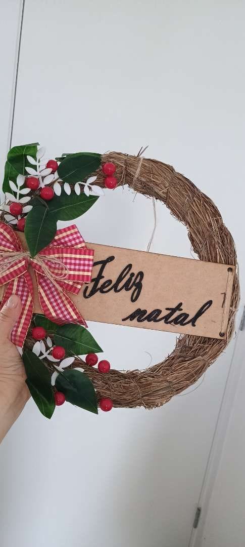 Customer photo review of Guirlanda de Natal Luxo Decorada 30cm para Porta