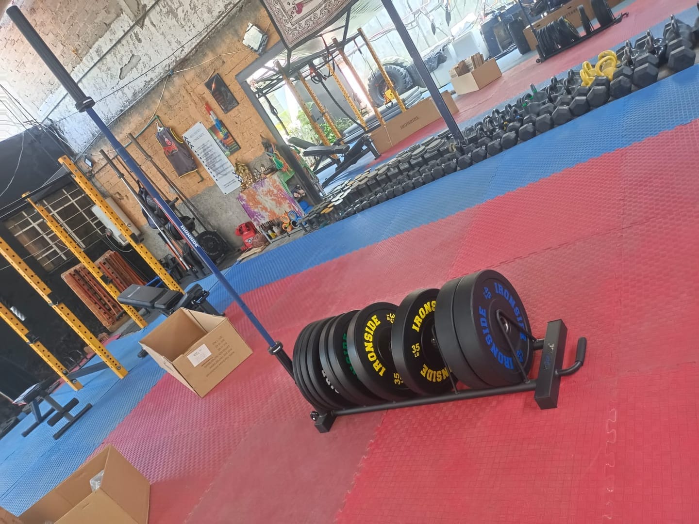 Customer photo review of Horizontal Barbell & Weight Plate Storage Rack - IRONSIDE