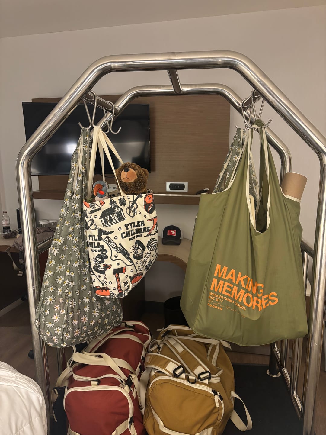 Customer photo review of Reusable Bag Large Honey + Chocolate Checkers