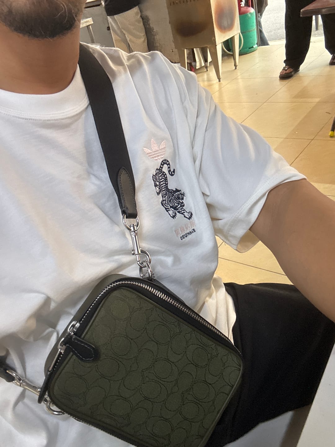 Customer photo review of Coach Stanton Crossbody Bag In Signature Jacquard In Olive Drab Utility Green CH097
