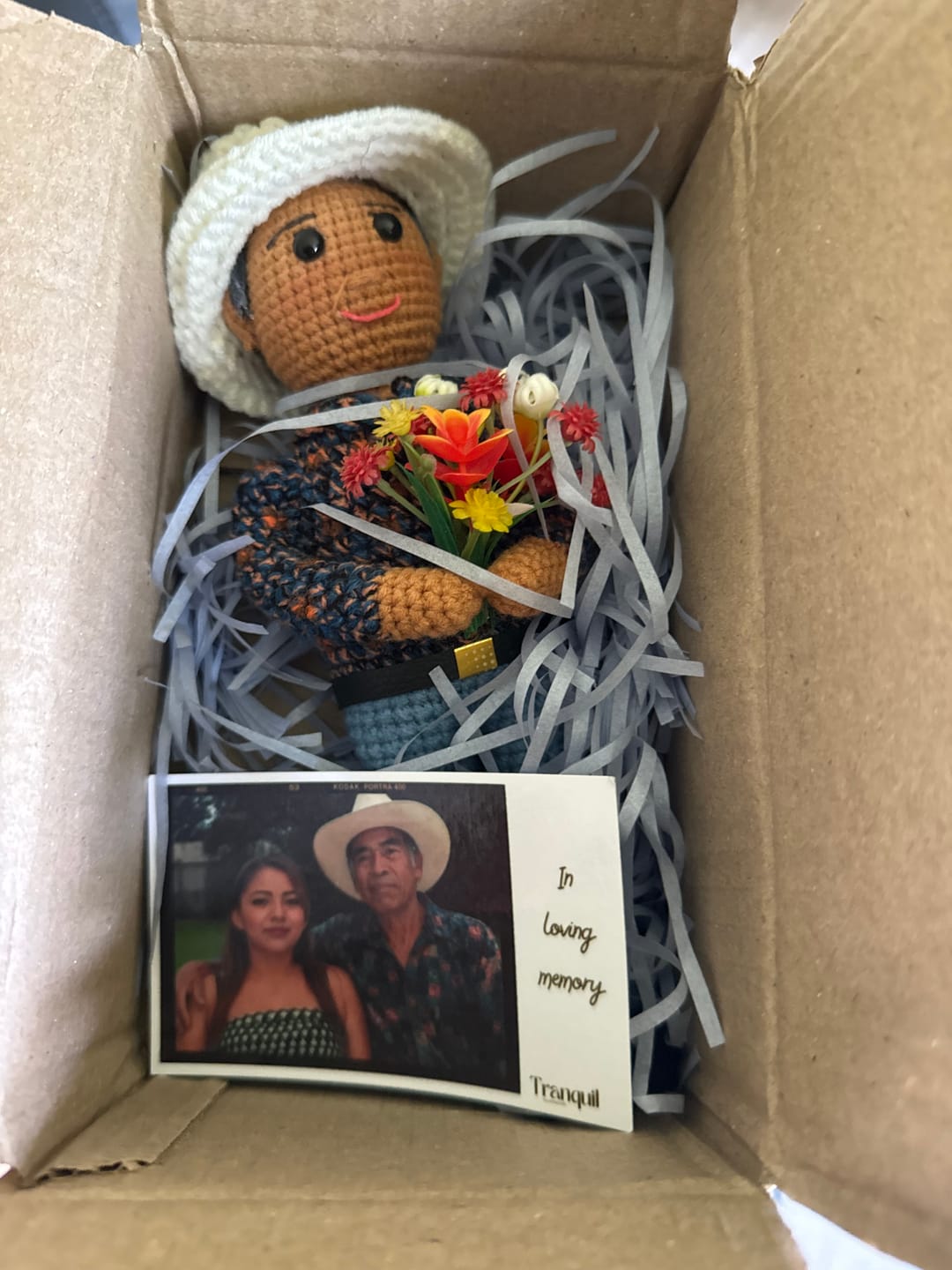 Customer photo review of Tranquil® - Personalized Crochet Doll with Photo Card
