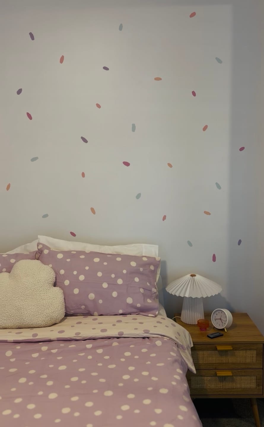 Customer photo review of 'Candy Sunsets' Super Fun Dots Wall Decal Set | 174 dots!