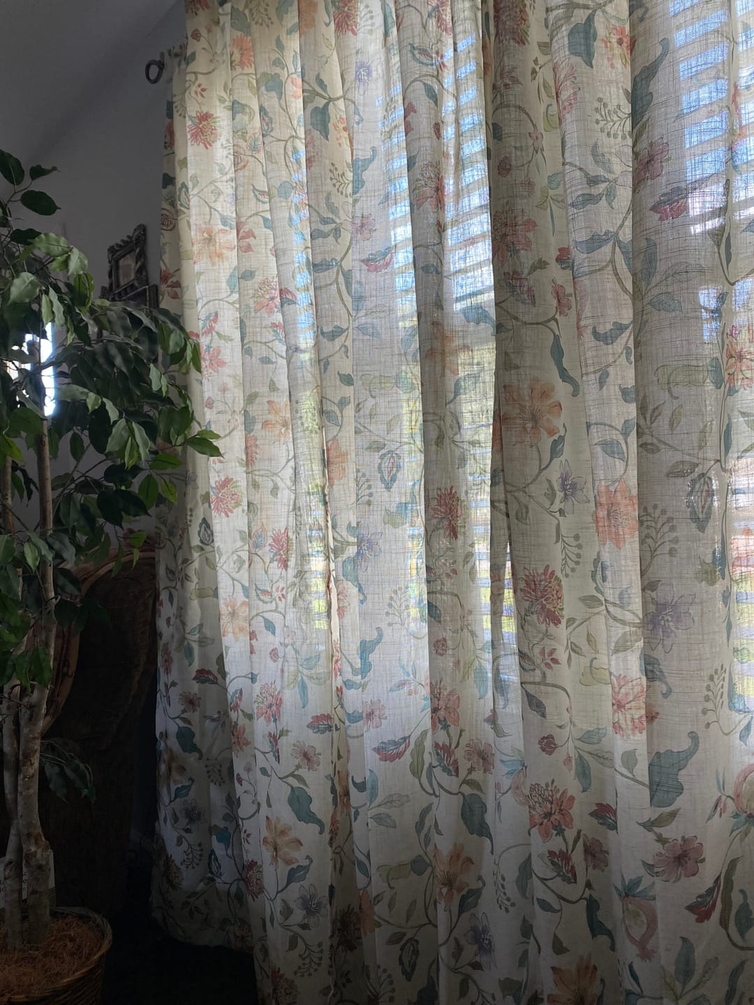 Customer photo review of Hattie Floral Linen Blend Curtains (2 Panels)