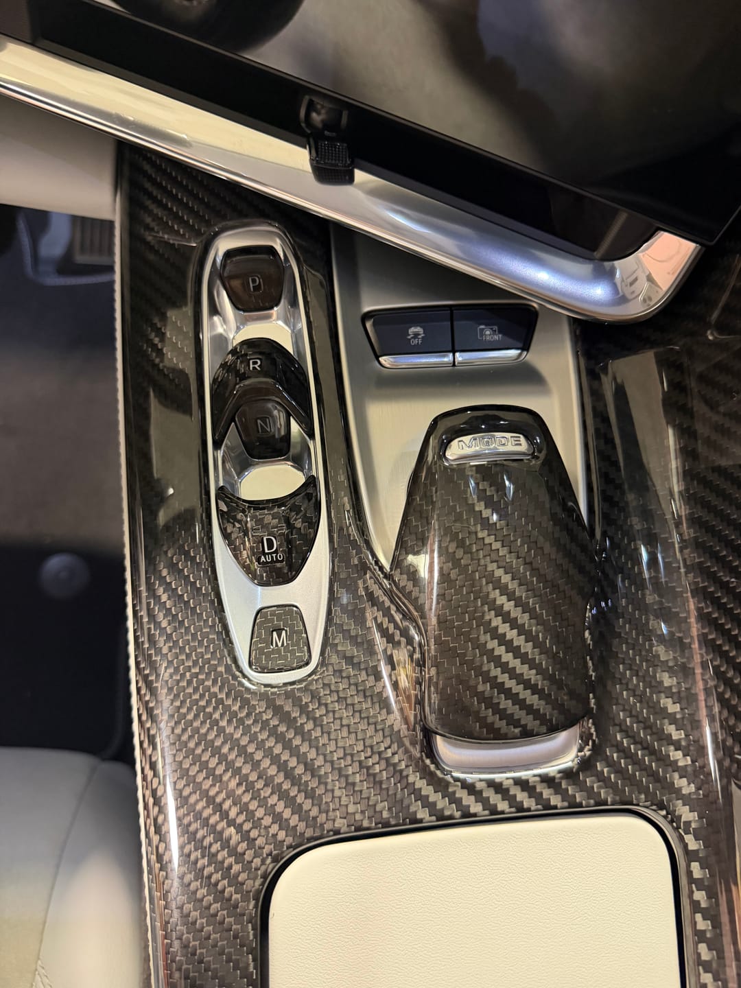 Customer photo review of C8 Corvette Real Carbon Fiber Gear Shift Button Cover | Center Console Interior Upgrade (2020–2027)