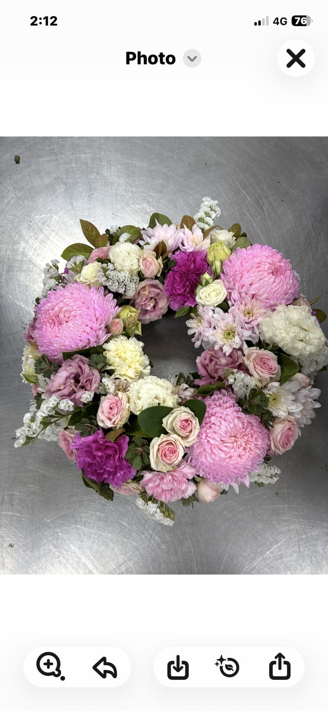 Customer photo review of Round Sympathy Wreath