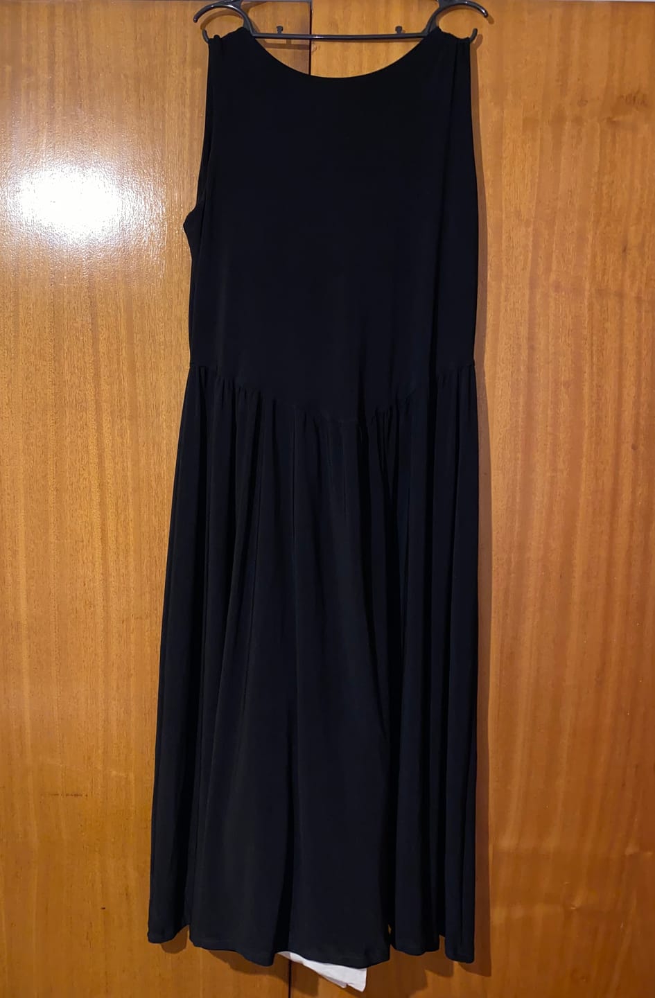 Customer photo review of Black Boat Neck Drop Waist Midi Dress