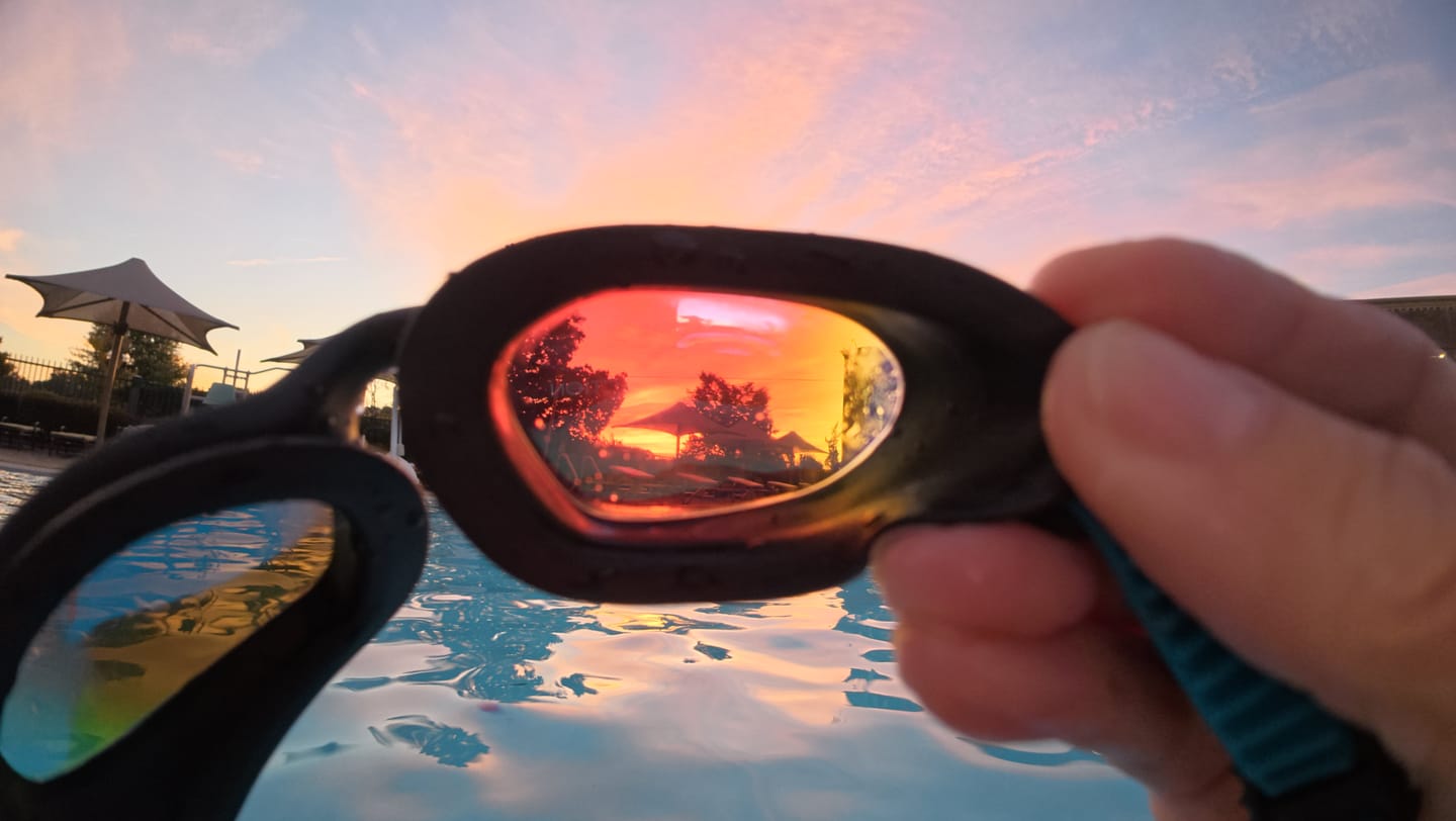 Customer photo review of NanoClear™ Strike Swim Goggles Tinted Mirror - (Black)