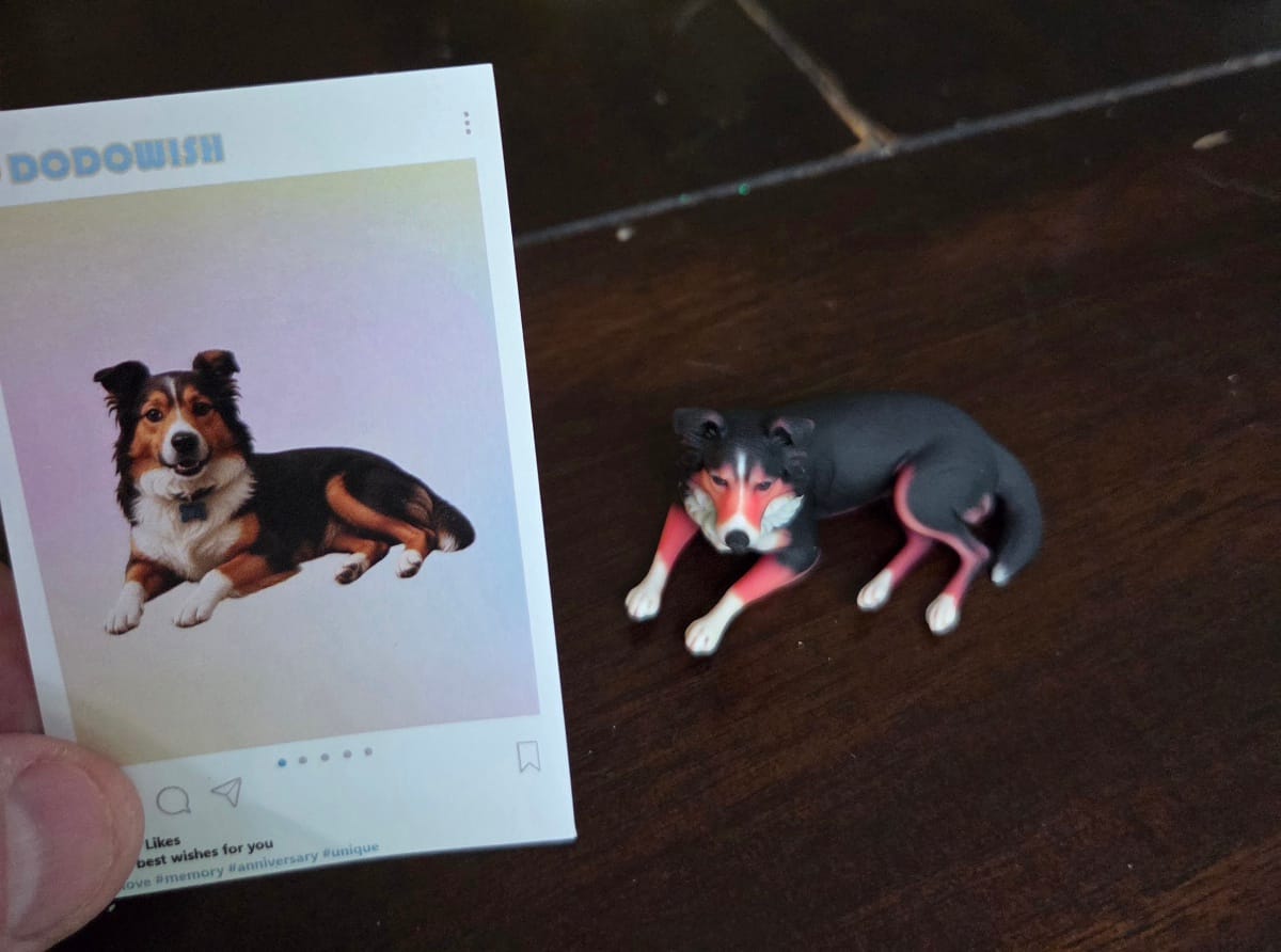 Customer photo review of Personalized Pet 3D Figurine from Photo
