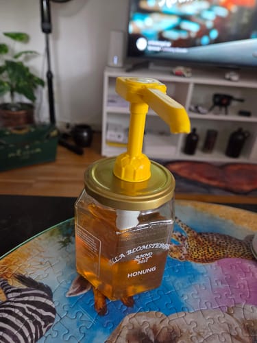 Customer photo review of 2 kg Svensk Flytande Honung (4 × 500 g) + Honungspump