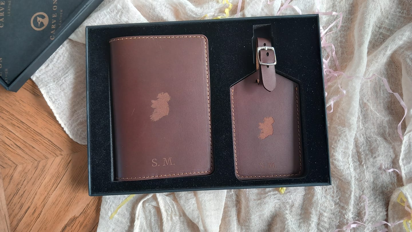 Customer photo review of Travel Gift Set (Passport Holder & Luggage Tag)