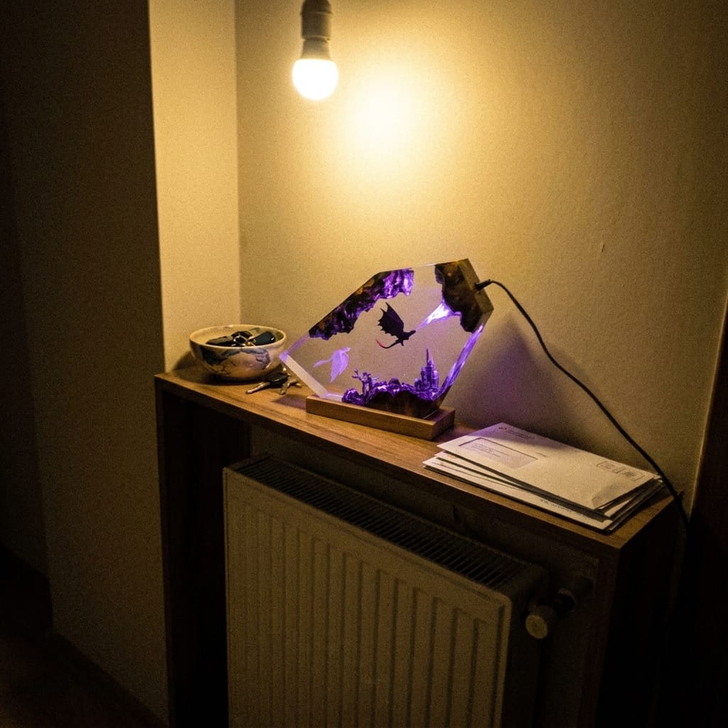 Customer photo review of Dragon Glow - El Yapımı LED Reçine Gece Lambası