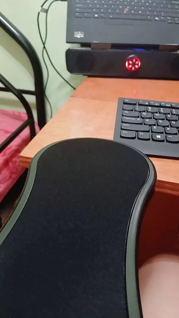 Customer photo review of DeskEase™ Adjustable Desk Arm Support