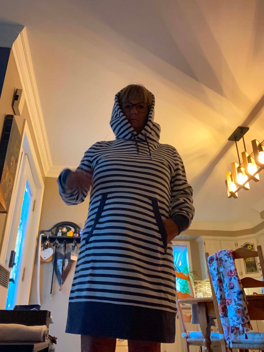 Customer photo review of Carmen Stripe Hoodie Dress