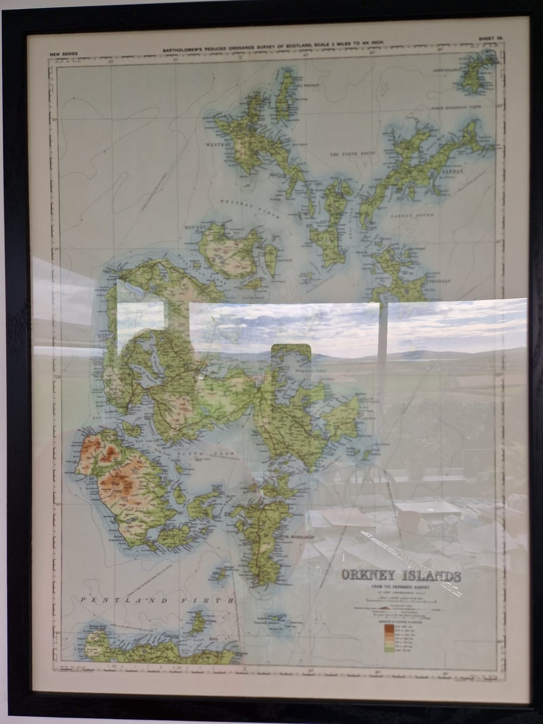 Customer photo review of Old OS Map of Orkney Islands by Bartholomew, 1901: Kirkwall, Stromness, Scapa Flow, Hoy, Pentland Firth, Mainland