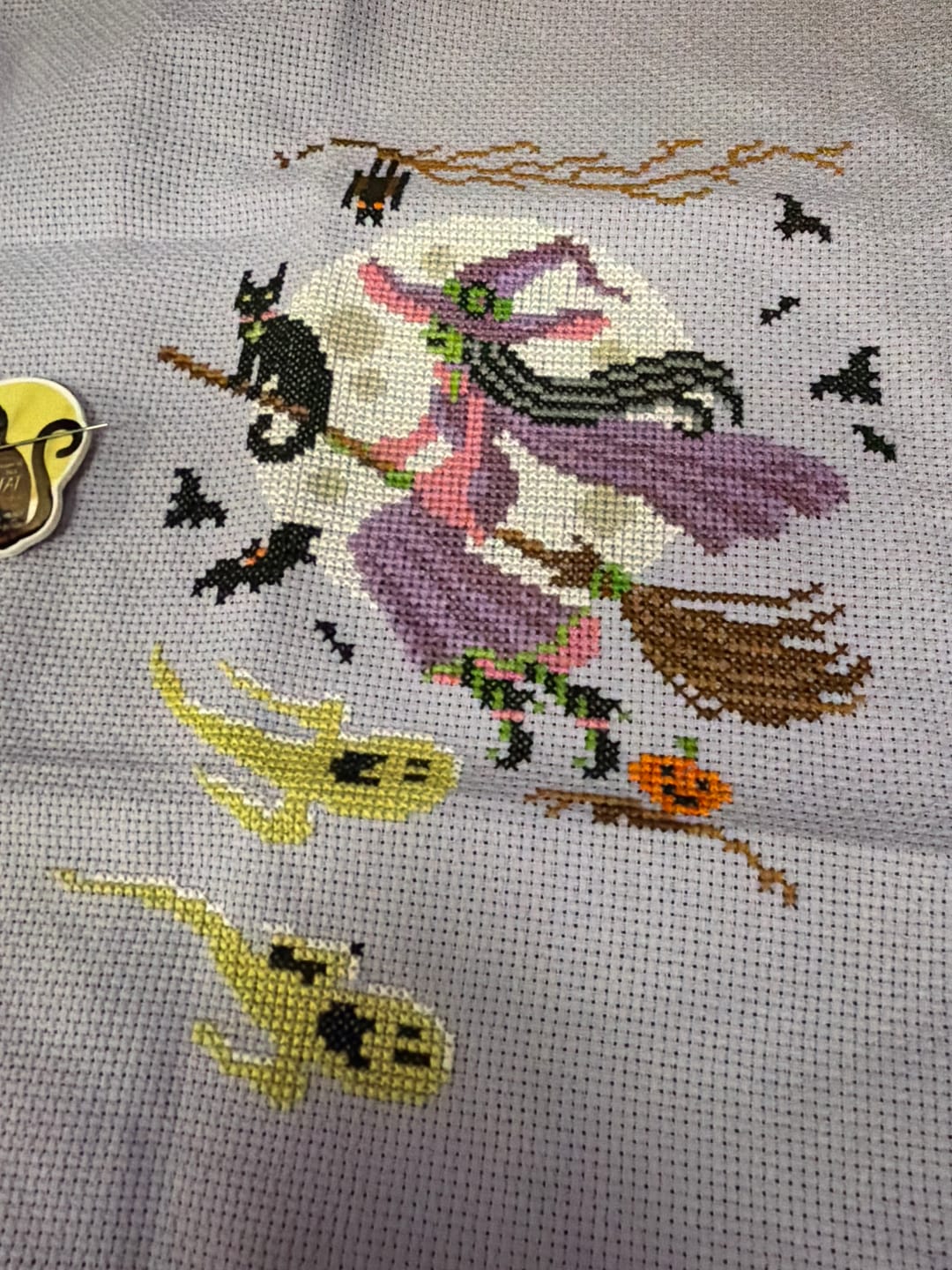 Customer photo review of Ghostly Gathering - Cross Stitch Kit