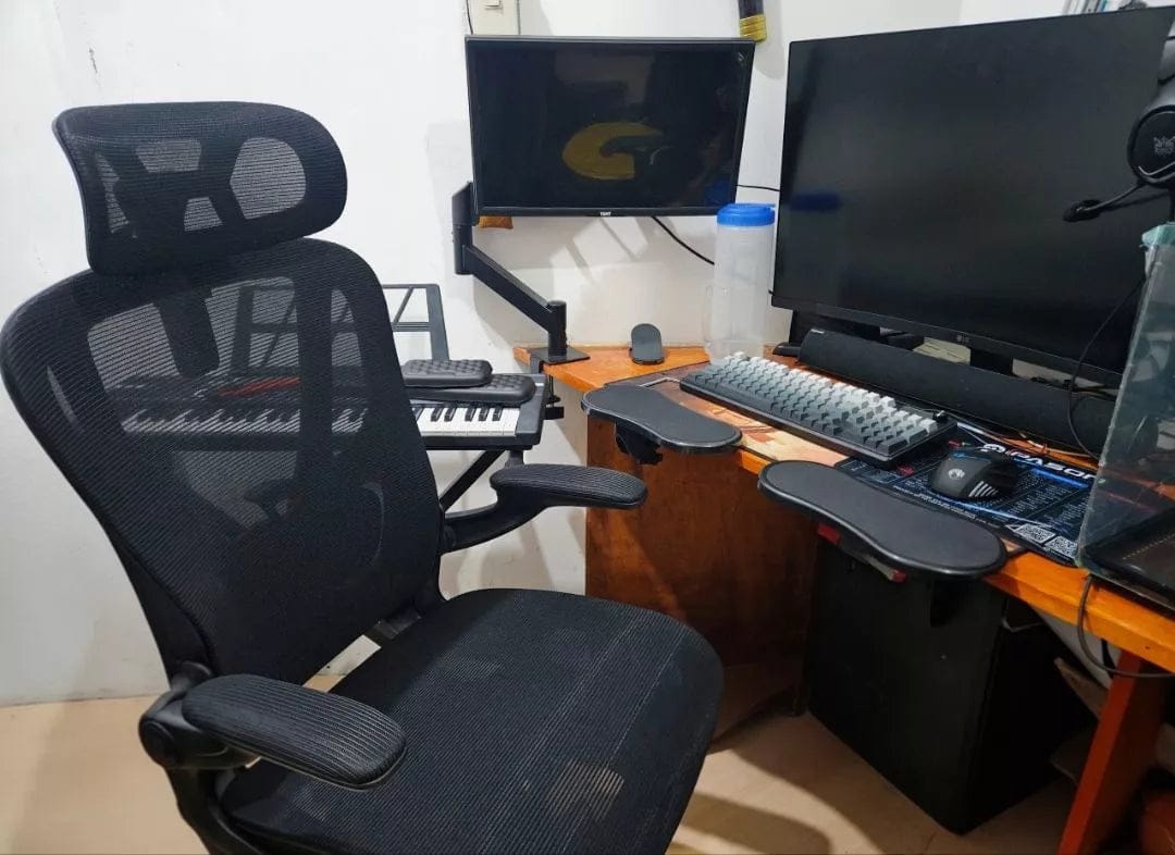 Customer photo review of DeskEase™ Adjustable Desk Arm Support